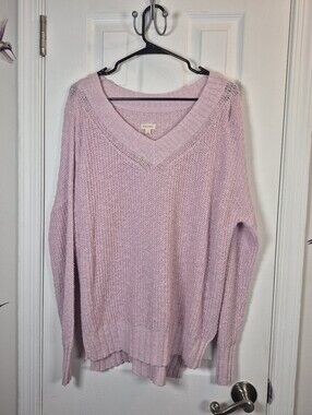 Pilcro Anthropologie Lilac Haze V-Neck Sweater S Coastal Boho